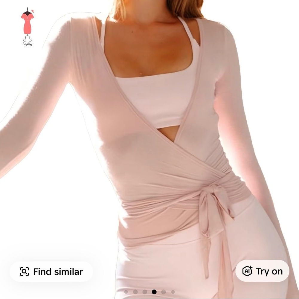 pink wrap dance /workout top